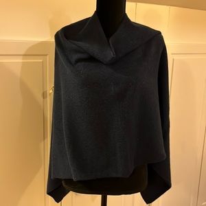 Cashmere Poncho Navy Blue